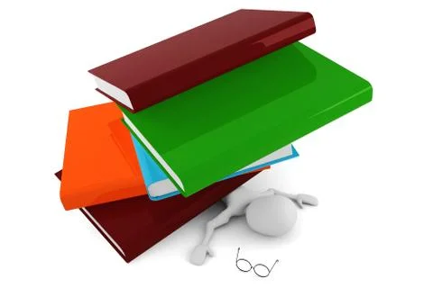 3d man vs the books Stock Illustration