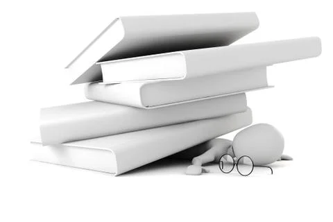 3d man vs the books Stock Illustration