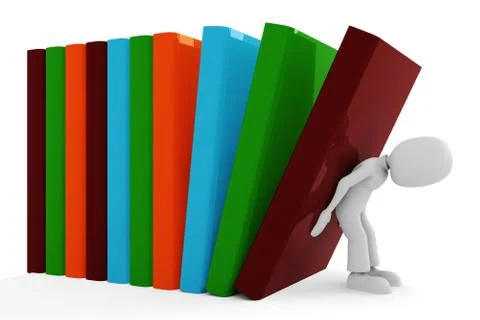 3d man vs the books Stock Illustration