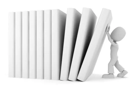 3d man vs the books Stock Illustration