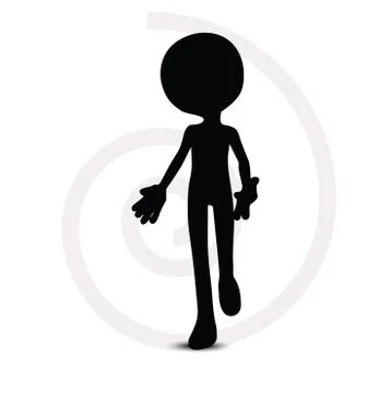 3d man in walking pose Stock Illustration