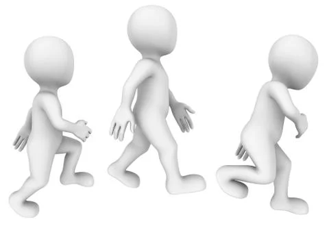 3d man walks up and down. 3d illustration Stock Illustration