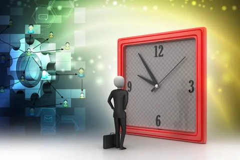 3d man watching the clock 3d man watching the clock Copyright: xZoonar.com... 스톡 사진