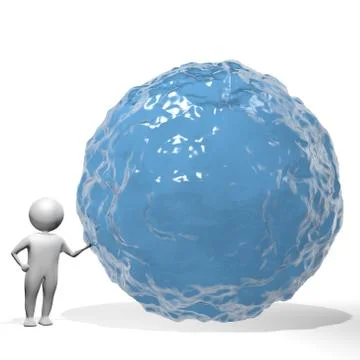 3D Man - Water Consumption Stock Illustration