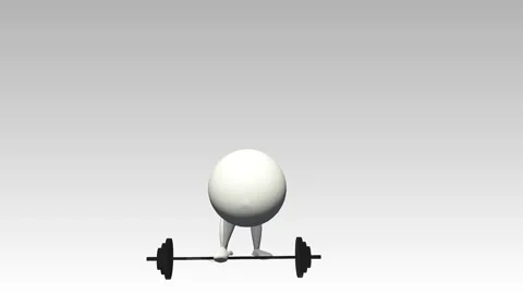 3d man weight lifting CG Stock Footage 117095099