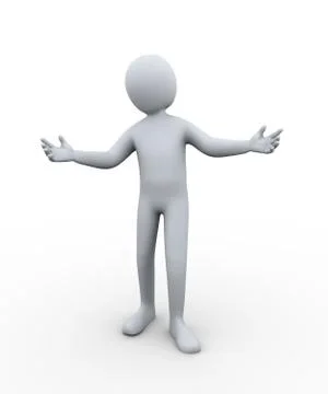 3d man welcome hands Stock Illustration