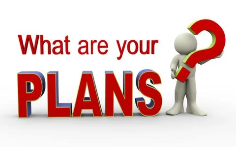 3d man - what are your plan Stock Illustration