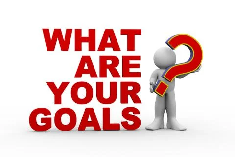 3d man what are your goals Stock Illustration