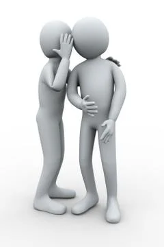 3d man whispering Stock Illustration