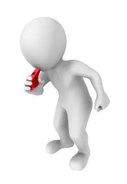 3d man with whistle. Security concept. 3d illustration Stock Illustration