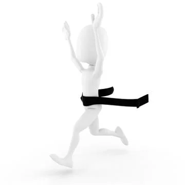 3d man winnes, on white background Stock Illustration