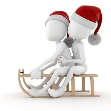 3d man winter time, playing in the snow Stock Illustration