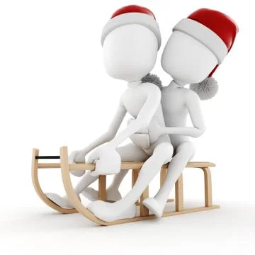 3d man winter time, playing in the snow Stock Illustration