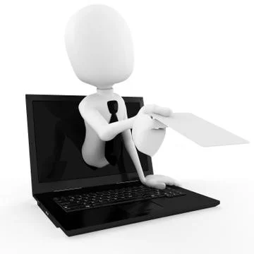 3d man World Wide Web business concept Stock Illustration