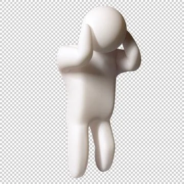 3D man worried Stock Illustration