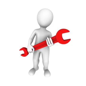 3D man with wrench Stock Illustration