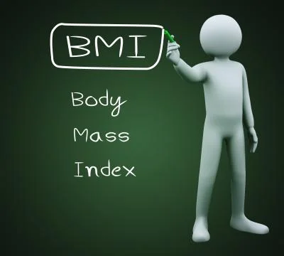 3d man writing bmi Stock Illustration