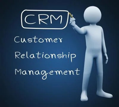 3d man writing crm Illustrazione stock