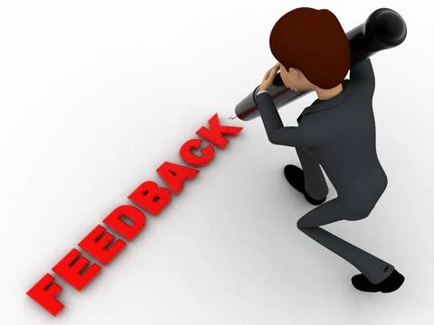 3d man writing feedback using pen concept 3d man writing feedback using pe... Foto stock