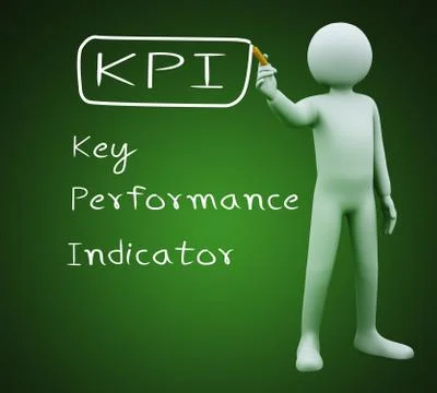 3d man writing kpi Stock Illustration