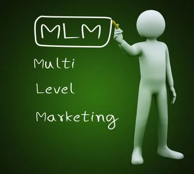 3d man writing mlm Stock Illustration