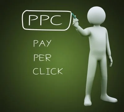 3d man writing ppc Stock Illustration