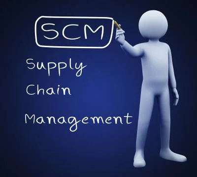 3d man writing scm Stock Illustration