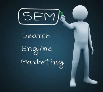 3d man writing sem Stock Illustration