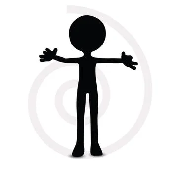 3d man in zero pose Illustrazione stock