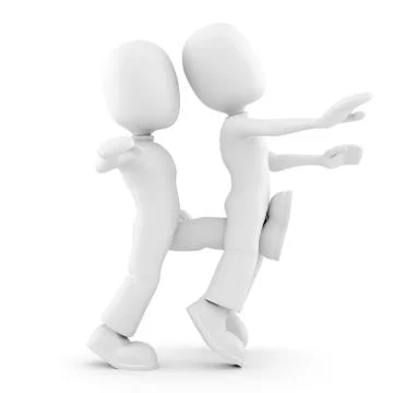 3d mankicking his opponent Stock Illustration