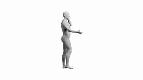 3D mannequin figure standing on white background Stock Footage 335272334