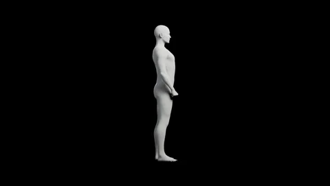3D mannequin standing on black background Stock Footage 335438108