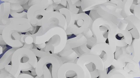 3d many question marks render Stock Illustration