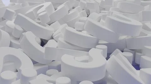 3d many question marks render Stock Illustration