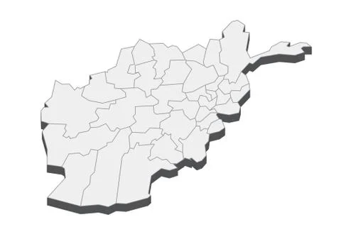 3D Map Of Afghanistan Stock Illustration