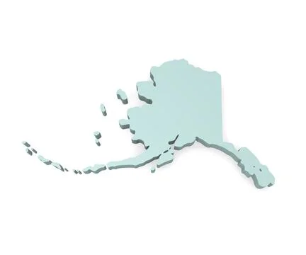3d map of Alaska Stock Illustration