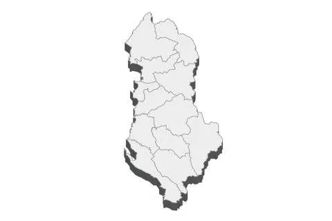 3D Map Of Albania イラスト素材