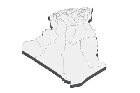 3D Map Of Algeria Stock Illustration