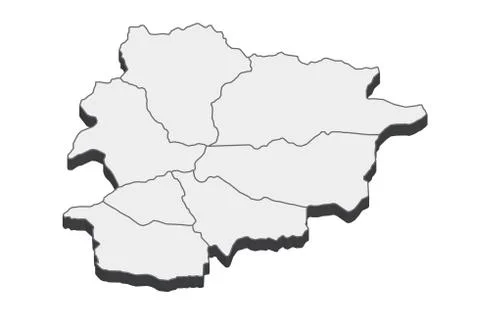 3D Map Of Andorra イラスト素材