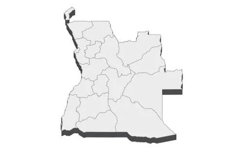 3D Map Of Angola Stock Illustration