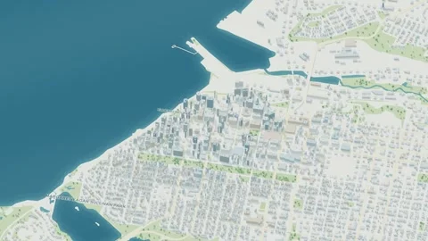 3D map animation of Anchorage city, USA pullback Stock Footage 348058069
