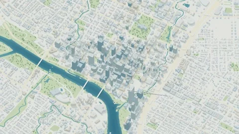 3D map animation of Austin city, USA pullback Stock Footage 348062517