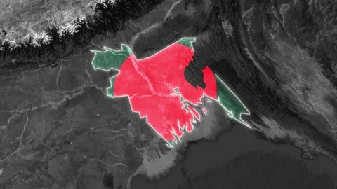 3D Map Animation  Bangladesh with Flag Stock Footage 341934670