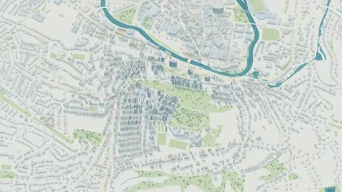 3D map animation of Bath city, UK pullback Stock Footage 348070340