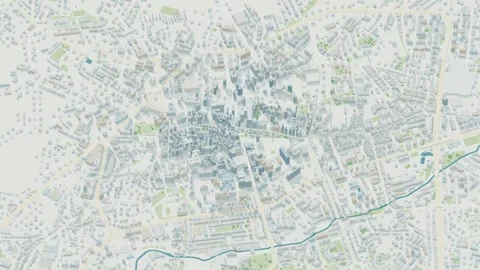 3D map animation of Braga city in Portugal pullback Stock Footage 348078982