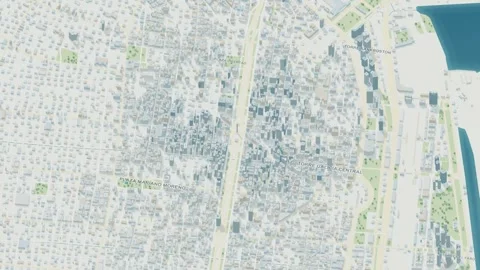 3D map animation of Buenos Aires city in Argentina pullback Stock Footage 348152211