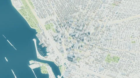 3D map animation of Buffalo city, USA pullback Stock Footage 348064823
