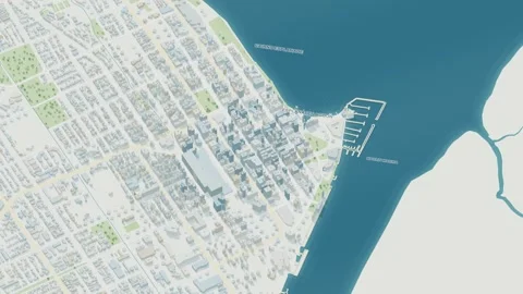 3D map animation of Cairns city and waterfront, Australia pullback Stock Footage 347997876