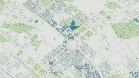3D map animation of Changwon city in South Korea pullback Stock Footage 348213914