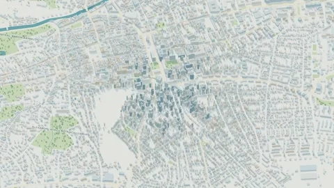 3D map animation of Cluj-Napoca city in Romania pullback Stock Footage 348134391